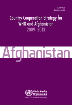 Country Cooperation Strategy for WHO and Afghanistan 2009–2013