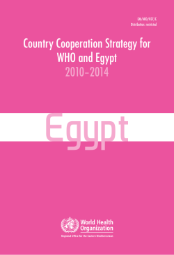 Country Cooperation Strategy for WHO and Egypt 2010–2014