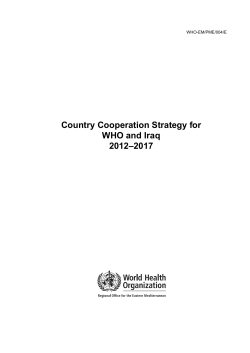 Country Cooperation Strategy for WHO and Iraq 2012–2017