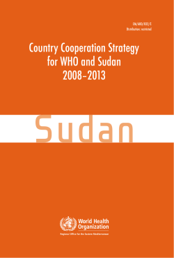 Country Cooperation Strategy for WHO and Sudan 2008–2013
