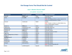 Oral Dosage Forms that Should not be Crushed
