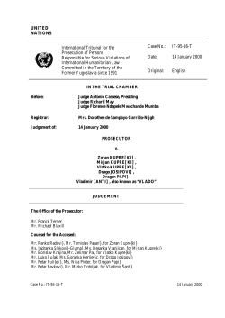 UNITED NATIONS Case No.: IT-95-16