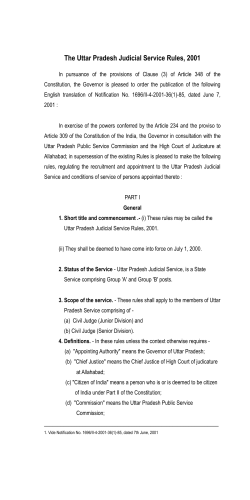 The Uttar Pradesh Judicial Service Rules, 2001