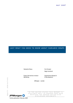 Just what you need to know about Variance Swaps