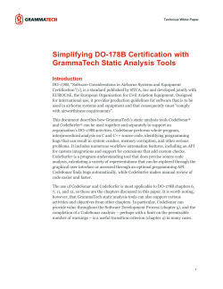 Simplifying DO-178B Certification with GrammaTech Static Analysis