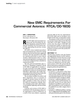 New EmC requirements For Commercial Avionics: rtCA/Do-160g