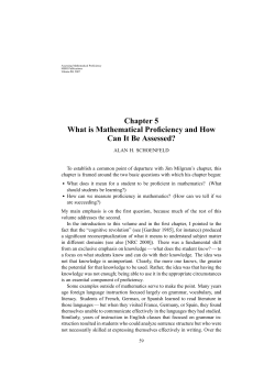 Chapter 5 What is Mathematical Proficiency and How Can It Be