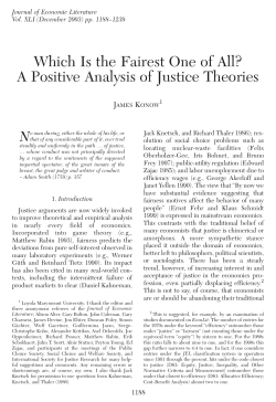 Which Is the Fairest One of All? A Positive Analysis of Justice Theories