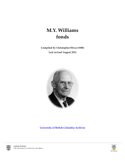 M.Y. Williams fonds