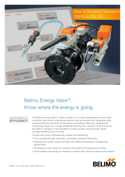 Belimo Energy ValveTM. Know where the energy is going.