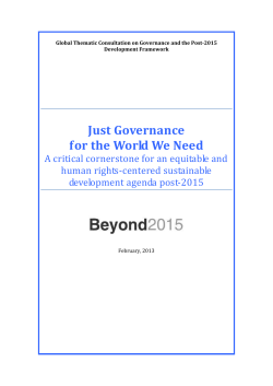 Just Governance for the World We Need