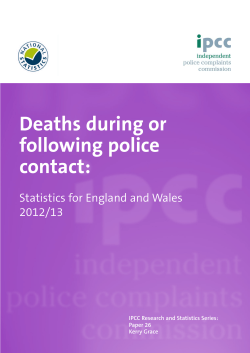 IPCC Deaths during or following police contact