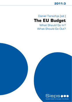 The EU Budget – What Should Go In? What Should Go Out?
