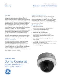 UltraView Dome and WDR Cameras Data Sheet