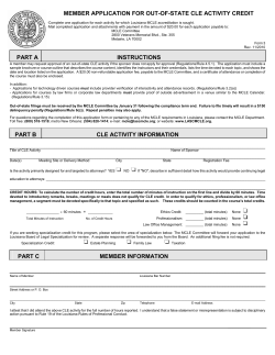 Member Application for Out-of State CLE Activity Credit