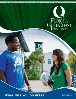 WHAT WILL YOU DO HERE? - Florida Gulf Coast University