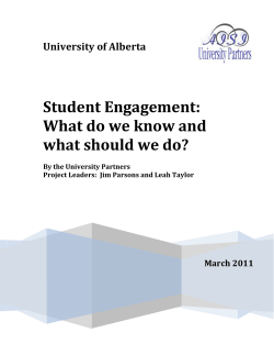 Student Engagement: What do we know and