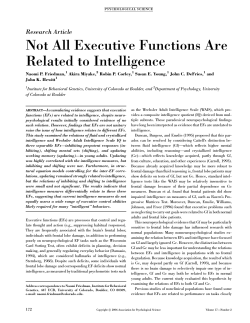 not all executive functions are related to intelligence