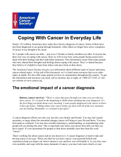 Coping With Cancer in Everyday Life