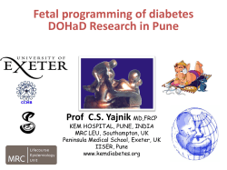 Fetal programming of diabetes DOHaD Research in Pune