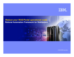 Reduce your WAS/Portal operational costs