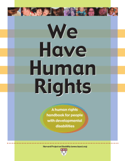 We Have Human Rights - Harvard Law School Project on Disability