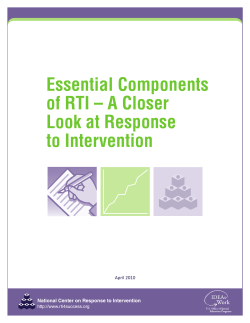 Essential Components of RTI – A Closer Look at Response to