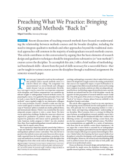 Preaching What We Practice: Bringing Scope and Methods “Back In”