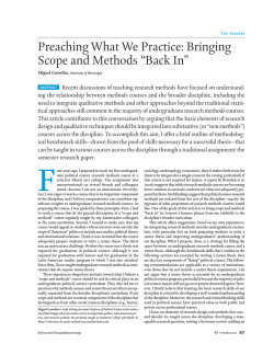 Preaching What We Practice: Bringing Scope and Methods &ldquo;Back In&rdquo;