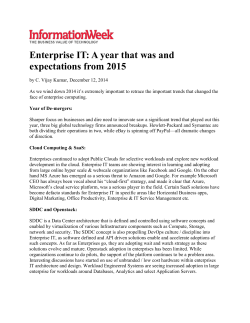 Enterprise IT: A year that was and expectations from 2015