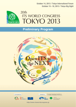 Preliminary Program - its world congress tokyo 2013