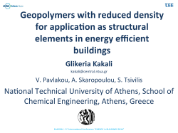 Geopolymers with reduced density for applica#on as