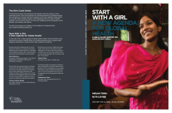 Start with a Girl: A New Agenda for Global Health