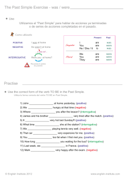 The Past Simple Exercise