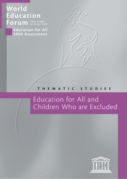Education for all and children who are excluded
