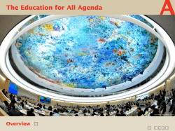 The Education for All Agenda