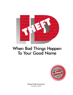 ID Theft: When Bad Things Happen to Your Good Name