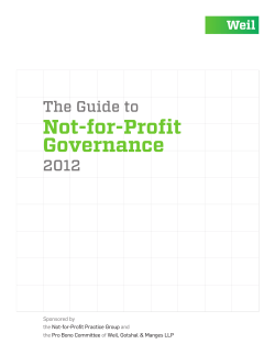 The Guide to Not-for-Profit Governance 2012