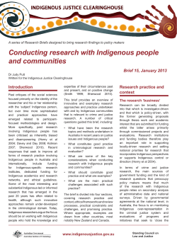 Conducting research with Indigenous people and communities