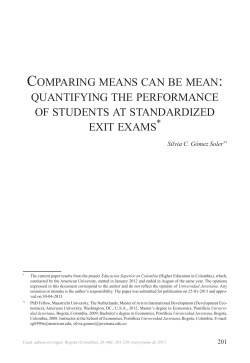comparing means can be mean quantifying the performance of