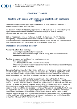 Working with people with intellectual disabilities in healthcare settings