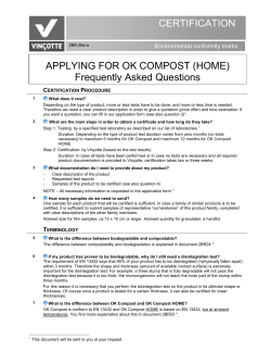 CERTIFICATION APPLYING FOR OK COMPOST (HOME