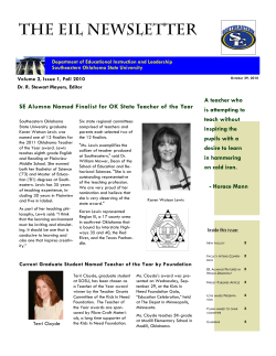 EIL Newsletter F10 Issue 2.1 - Southeastern Oklahoma State