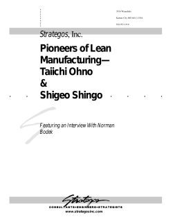 Pioneers of Lean Manufacturing— Taiichi Ohno