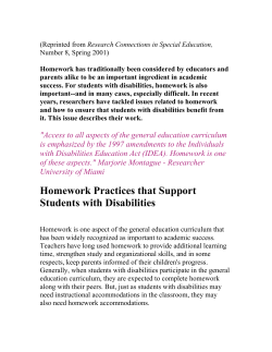 Homework Practices that Support Students with Disabilities