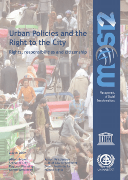 Urban policies and the right to the city: rights