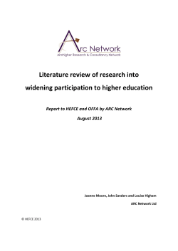 Literature review of research into widening participation to