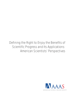 Defining the Right to Enjoy the Benefits of Scientific Progress and Its