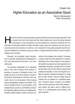 Higher Education as an Associative Good