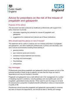 Advice for prescribers on the risk of the misuse of